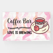 Koffiebar-liefde breekt spandoek (Horizontaal)