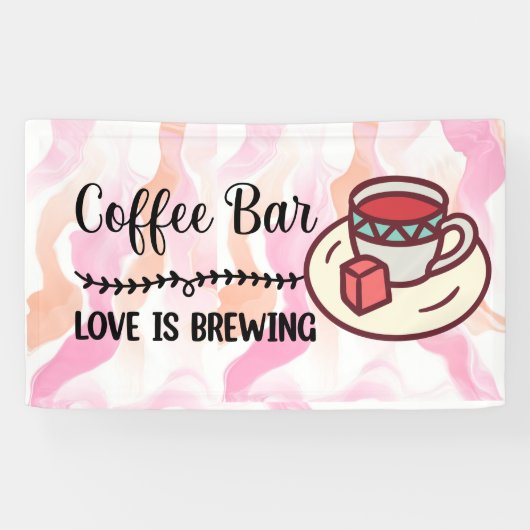 Koffiebar-liefde breekt spandoek (Horizontaal)