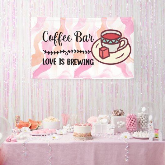 Koffiebar liefde is in de maak spandoek (Feest)