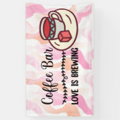 Koffiebar liefde is in de maak spandoek (Verticaal)