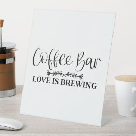 Koffiebar Love is Breaming Reclamebord Met Voetstuk
