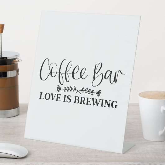 Koffiebar Love is Breaming Reclamebord Met Voetstuk (Insitu)