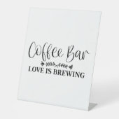 Koffiebar Love is Breaming Reclamebord Met Voetstuk (Voorkant)