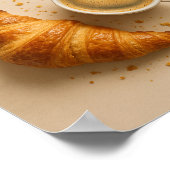 Koffiebar Minimalistische Croissant & Espresso Pos Poster (Hoek)