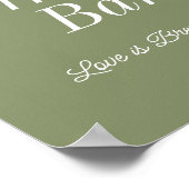 Koffiebar Sage Green Wedding Shower Poster (Hoek)