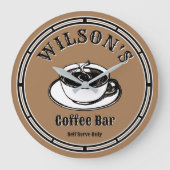  koffiebar Sjabloon Grote Klok (Voorkant)