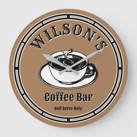  koffiebar Sjabloon Grote Klok (Voorkant)