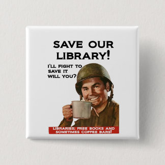 Koffiebar, vierkante badge button 5,1 cm