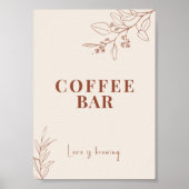 Koffiebast Boho Wedding Sign Poster (Voorkant)