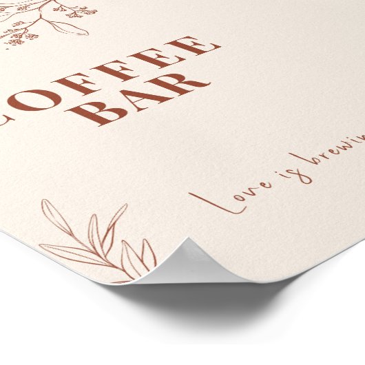 Koffiebast Boho Wedding Sign Poster (Hoek)