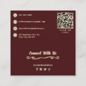 koffiebedrijf winkel aangepaste Logo QR-code Vierkante Visitekaartje (Achterkant)
