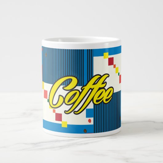 Koffiebeker abstracte mode, POP-ART stijl Grote Koffiekop (Voorkant)