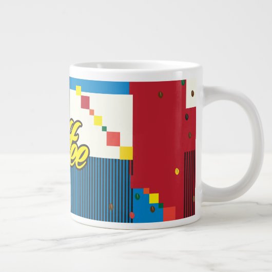 Koffiebeker abstracte mode, POP-ART stijl Grote Koffiekop (Rechts)