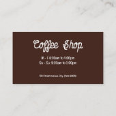 Koffiebeker | Achtergrond koffiebonen Visitekaartje (Achterkant)