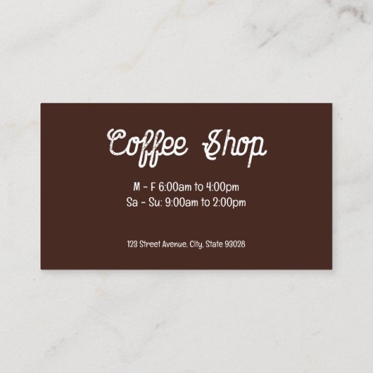 Koffiebeker | Achtergrond koffiebonen Visitekaartje (Achterkant)