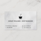 Koffiebeker | Afbeeldingen van koffie Visitekaartje (Achterkant)