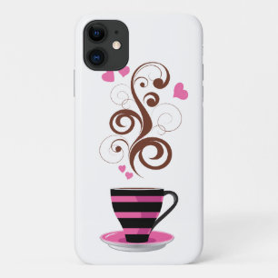 Koffiebeker, Arabische koffie, zwarte koffie, hart iPhone 11 Hoesje