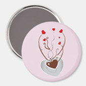 Koffiebeker, Arabische koffie, zwarte koffie, hart Magneet (Voorkant / Achterkant)