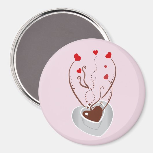 Koffiebeker, Arabische koffie, zwarte koffie, hart Magneet (Voorkant / Achterkant)