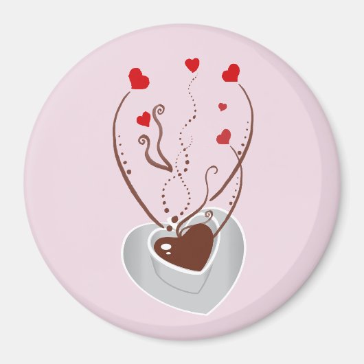 Koffiebeker, Arabische koffie, zwarte koffie, hart Magneet (Voorkant)