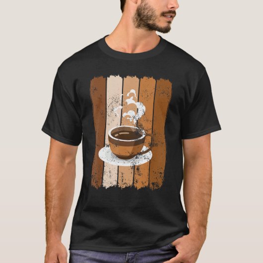Koffiebeker & Beans Cappuccino Espres T-shirt (Voorkant)