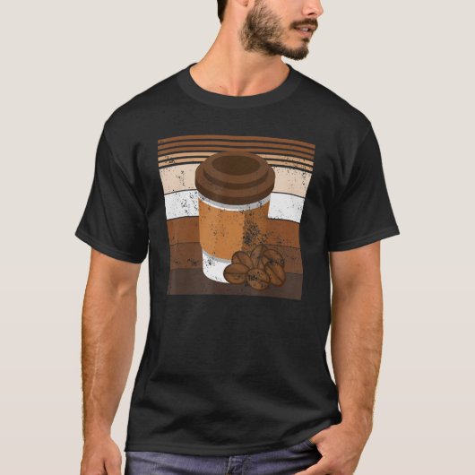  Koffiebeker & Beans Cappuccino Espres T-shirt (Voorkant)