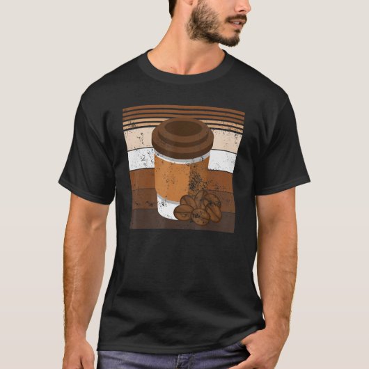 Koffiebeker & Beans Cappuccino Espres T-shirt (Voorkant)