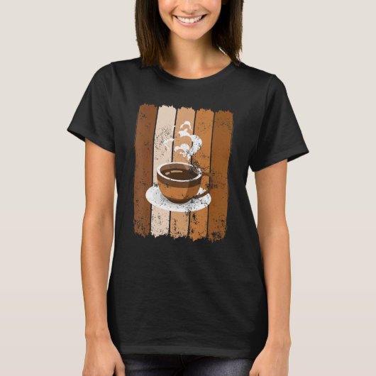  Koffiebeker & Beans Cappuccino Espres T-shirt (Voorkant)