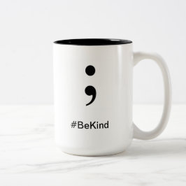 Koffiebeker #BeKindWees aardig Tweekleurige Koffiemok