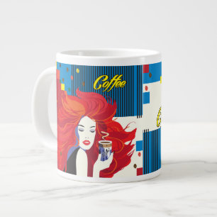 Koffiebeker bezielende Mode Vrouw POP-ART Trendy Grote Koffiekop
