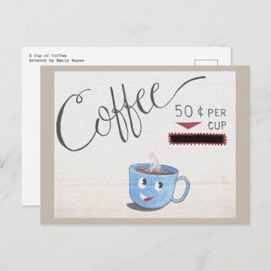 Koffiebeker Briefkaart (Voorkant / Achterkant)