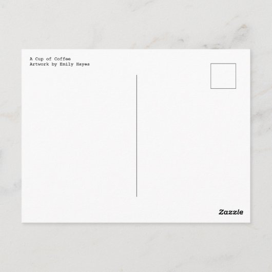 Koffiebeker Briefkaart (Achterkant)