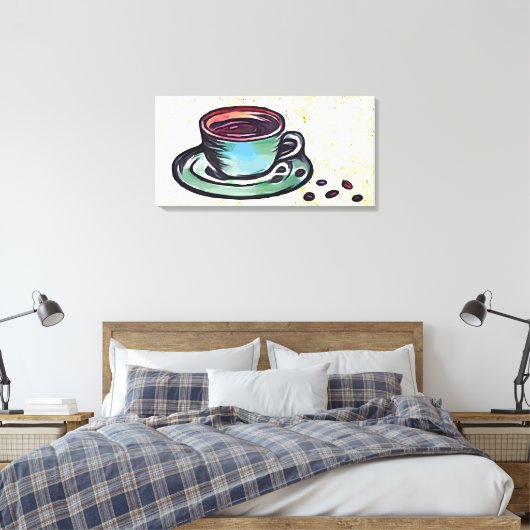 Koffiebeker Canvas Afdruk (Insitu (Slaapkamer))