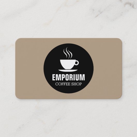 Koffiebeker cirkel - koffie b69f85 visitekaartje (Voorkant)