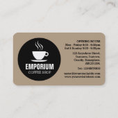 Koffiebeker cirkel - koffie b69f85 visitekaartje (Achterkant)