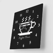 Koffiebeker decoratie grote vierkante muurklok vierkante klok (Hoek)