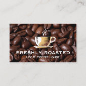 Koffiebeker en bonen | Barista Visitekaartje (Voorkant)