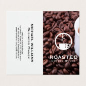 Koffiebeker en bonen visitekaartje (Buitenkant ongevouwen)