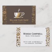 Koffiebeker en bonen visitekaartje (Voorkant / Achterkant)