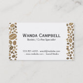 Koffiebeker en bonen visitekaartje (Achterkant)