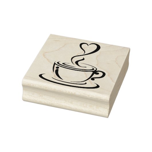 Koffiebeker en hart rubberstempel (Stempel)