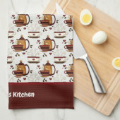 Koffiebeker en keukenhanddoek met patroonpatronen (Quarter Fold)