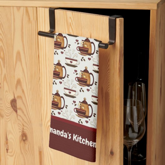 Koffiebeker en keukenhanddoek met patroonpatronen (Derde Gevouwen)