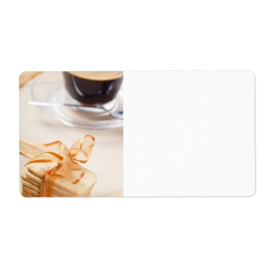 Koffiebeker en koekje etiket (Voorkant)