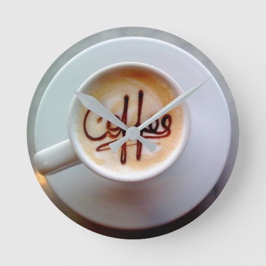 Koffiebeker en koffieklok voor saucer ronde klok (Voorkant)