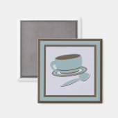 Koffiebeker en Spoon Magneet (Voorkant / Achterkant)