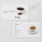 Koffiebeker en Visitekaartje van thee (Voorkant / Achterkant)