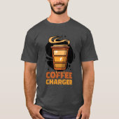 Koffiebeker energieoplader t-shirt (Voorkant)