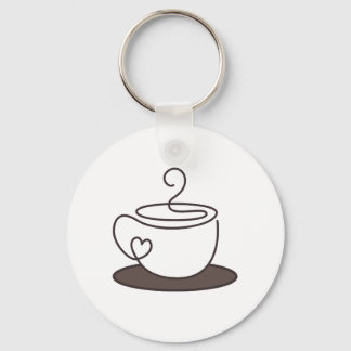Koffiebeker-etiket Sleutelhanger
