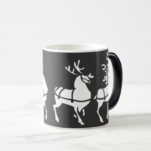 Koffiebeker feestblauwe kerstbeker met renderende  magische mok (Voorkant rechts)